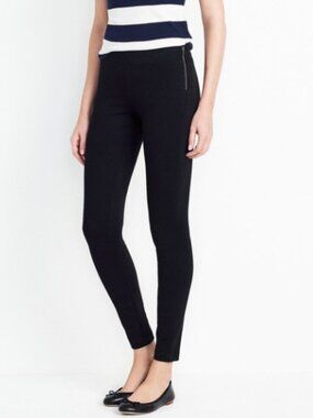 J Crew Factory Gigi black side zip legging pants elastic band